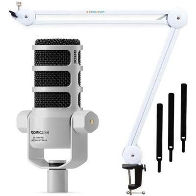 RØDE Mikrofon Podmic USB Weiss mit Gelenkarm Weiss, Mikrofon RØDE Mikrofon Podmic USB Weiss mit Gelenkarm Weiss, Mikrofon