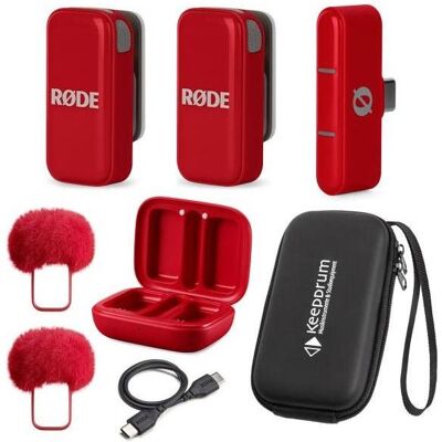 RØDE Wireless Micro Drahtloses Mikrofon-System USB-C Rot mit Soft-Case, Mikrofon RØDE Wireless Micro Drahtloses Mikrofon-System USB-C Rot mit Soft-Case, Mikrofon