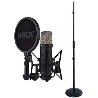 RØDE NT1 5th Generation Studio-Mikrofon Schwarz mit geradem Mikrofonständer, Mikrofon RØDE NT1 5th Generation Studio-Mikrofon Schwarz mit geradem Mikrofonständer, Mikrofon