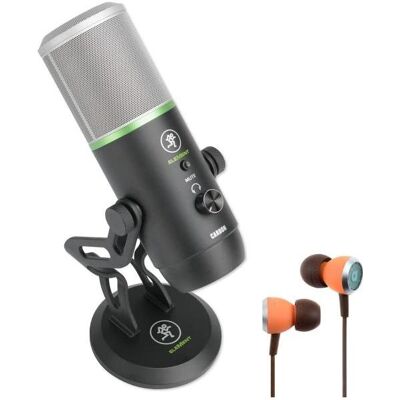 Mackie USB-Mikrofon EM-Carbon mit In-Ear Kopfhörer, Mikrofon Mackie USB-Mikrofon EM-Carbon mit In-Ear Kopfhörer, Mikrofon