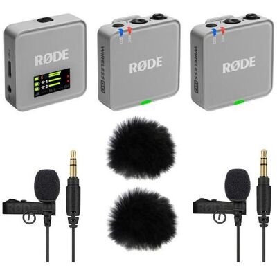 RØDE Wireless GO Gen 3 Grau mit 2x Lavalier GO und 2x WS05, Mikrofon RØDE Wireless GO Gen 3 Grau mit 2x Lavalier GO und 2x WS05, Mikrofon