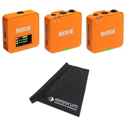 RØDE Mikrofon-Funksystem Wireless GO Gen 3 Orange mit Tuch, Mikrofon RØDE Mikrofon-Funksystem Wireless GO Gen 3 Orange mit Tuch, Mikrofon