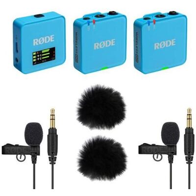 RØDE Wireless GO Gen 3 Blau mit 2x Lavalier GO und 2x WS05, Mikrofon RØDE Wireless GO Gen 3 Blau mit 2x Lavalier GO und 2x WS05, Mikrofon