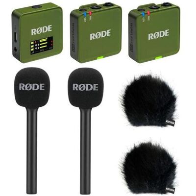 RØDE Mikrofon-Funksystem Wireless GO Gen 3 Khaki Interview Set 2 BK, Mikrofon RØDE Mikrofon-Funksystem Wireless GO Gen 3 Khaki Interview Set 2 BK, Mikrofon