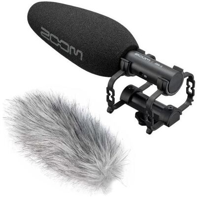 Zoom ZSG-1 Richtmikrofon mit Fell-Windschutz, Mikrofon Zoom ZSG-1 Richtmikrofon mit Fell-Windschutz, Mikrofon