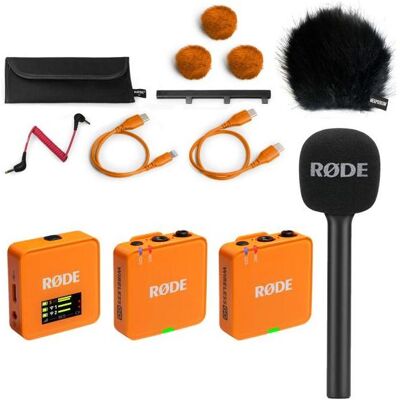 RØDE Mikrofon-Funksystem Wireless GO Gen 3 Orange Interview Set 1 BK, Mikrofon RØDE Mikrofon-Funksystem Wireless GO Gen 3 Orange Interview Set 1 BK, Mikrofon
