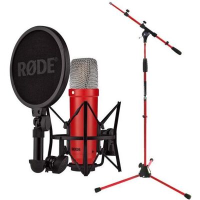 RØDE - NT1 Signature Red - Rot - mit Stativ - Microphone RØDE - NT1 Signature Red - Rot - mit Stativ - Microphone