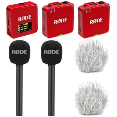 RØDE Mikrofon-Funksystem Wireless GO Gen 3 Rot Interview Set 2, Mikrofon RØDE Mikrofon-Funksystem Wireless GO Gen 3 Rot Interview Set 2, Mikrofon