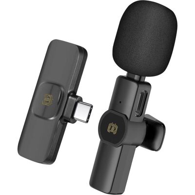 Puluz Kabelloses USB-C Smartphone Mikrofon - Rauschunterdrückung - Schwarz Puluz Kabelloses USB-C Smartphone Mikrofon - Rauschunterdrückung - Schwarz