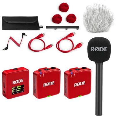 RØDE Mikrofon-Funksystem Wireless GO Gen 3 Rot Interview Set 1, Mikrofon RØDE Mikrofon-Funksystem Wireless GO Gen 3 Rot Interview Set 1, Mikrofon