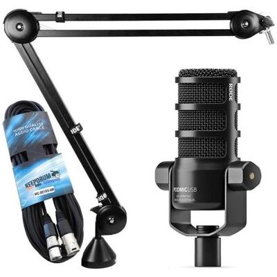 RØDE Podmic USB XLR Mikrofon mit PSA-1 Stativ u Kabel, Mikrofon RØDE Podmic USB XLR Mikrofon mit PSA-1 Stativ u Kabel, Mikrofon