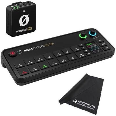 RØDE Rodecaster Video Produktions-Konsole mit WIME TX Mikrofon, Streaming Deck, Schwarz RØDE Rodecaster Video Produktions-Konsole mit WIME TX Mikrofon, Streaming Deck, Schwarz