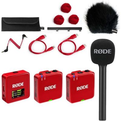 RØDE Mikrofon-Funksystem Wireless GO Gen 3 Rot Interview Set 1 BK, Mikrofon RØDE Mikrofon-Funksystem Wireless GO Gen 3 Rot Interview Set 1 BK, Mikrofon