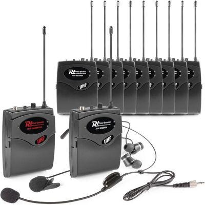 Power Dynamics - TG40 - Complete set - Zender en 10 ontvangers - UHF, Mikrofon Power Dynamics - TG40 - Complete set - Zender en 10 ontvangers - UHF, Mikrofon