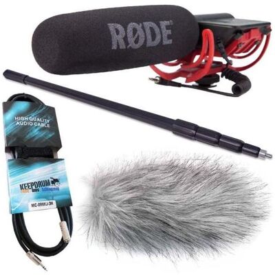 RØDE Videomic mit Tonangel 3m mit Windschutz und Kabel, Mikrofon RØDE Videomic mit Tonangel 3m mit Windschutz und Kabel, Mikrofon