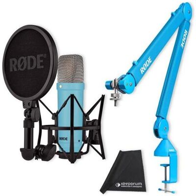 RØDE Mikrofon NT1 Signature Blau mit PSA1+ Gelenkarm Blau und Tuch, Mikrofon RØDE Mikrofon NT1 Signature Blau mit PSA1+ Gelenkarm Blau und Tuch, Mikrofon