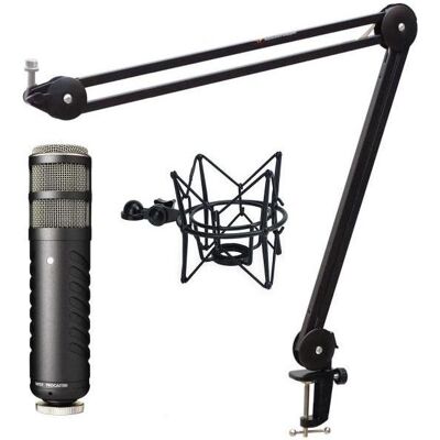 RØDE Procaster Mikrofon mit keepdrum Gelenkarm-Stativ und Spinne Schwarz, Mikrofon RØDE Procaster Mikrofon mit keepdrum Gelenkarm-Stativ und Spinne Schwarz, Mikrofon