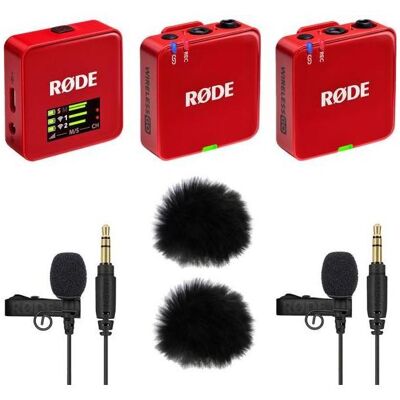 RØDE Wireless GO Gen 3 Rot mit 2x Lavalier GO und 2x WS05, Mikrofon RØDE Wireless GO Gen 3 Rot mit 2x Lavalier GO und 2x WS05, Mikrofon