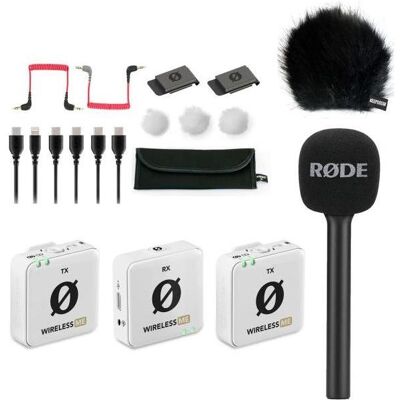 RØDE Wireless ME Dual Funk-Mikrofon Weiss Interview Set 1 BK, Mikrofon RØDE Wireless ME Dual Funk-Mikrofon Weiss Interview Set 1 BK, Mikrofon