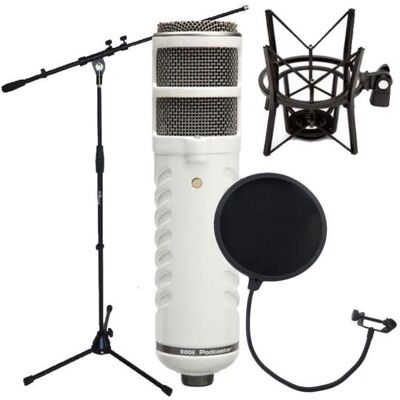 RØDE Podcaster mit Spinne mit Popschutz mit Stativ, Mikrofon RØDE Podcaster mit Spinne mit Popschutz mit Stativ, Mikrofon