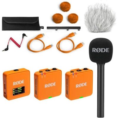 RØDE Mikrofon-Funksystem Wireless GO Gen 3 Orange Interview Set 1, Mikrofon RØDE Mikrofon-Funksystem Wireless GO Gen 3 Orange Interview Set 1, Mikrofon