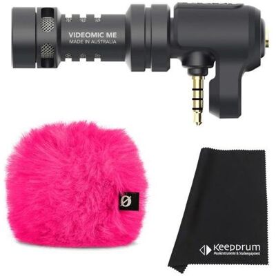 RØDE Videomic Me mit Windschutz Pink und Tuch, Mikrofon RØDE Videomic Me mit Windschutz Pink und Tuch, Mikrofon