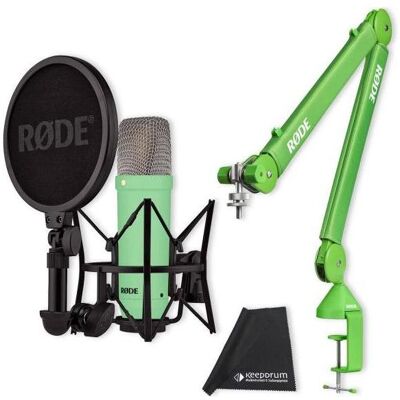 RØDE Mikrofon NT1 Signature Grün mit PSA1+ Gelenkarm Grün und Tuch, Mikrofon RØDE Mikrofon NT1 Signature Grün mit PSA1+ Gelenkarm Grün und Tuch, Mikrofon