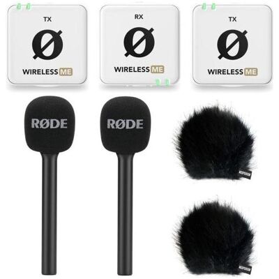 RØDE Wireless ME Dual Funk-Mikrofon Weiss Interview Set 2 BK, Mikrofon RØDE Wireless ME Dual Funk-Mikrofon Weiss Interview Set 2 BK, Mikrofon