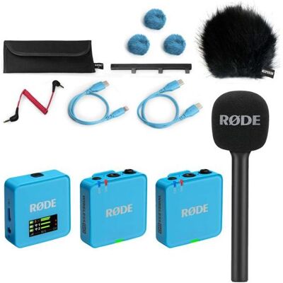 RØDE Mikrofon-Funksystem Wireless GO Gen 3 Blau Interview Set 1 BK, Mikrofon RØDE Mikrofon-Funksystem Wireless GO Gen 3 Blau Interview Set 1 BK, Mikrofon