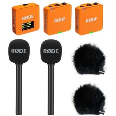 RØDE Mikrofon-Funksystem Wireless GO Gen 3 Orange Interview Set 2 BK, Mikrofon RØDE Mikrofon-Funksystem Wireless GO Gen 3 Orange Interview Set 2 BK, Mikrofon