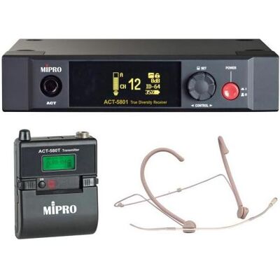 Mipro ACT-5801 mit Taschensender und Headsetmikrofon, Mikrofon Mipro ACT-5801 mit Taschensender und Headsetmikrofon, Mikrofon