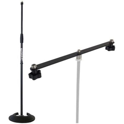keepdrum MS096 Mikrofonständer gerade mit Stereo-Schiene, Mikrofonständer, Schwarz keepdrum MS096 Mikrofonständer gerade mit Stereo-Schiene, Mikrofonständer, Schwarz