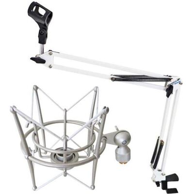 keepdrum NB35 WH Weiss Gelenkarm mit MS089SV Spinne, Mikrofon keepdrum NB35 WH Weiss Gelenkarm mit MS089SV Spinne, Mikrofon