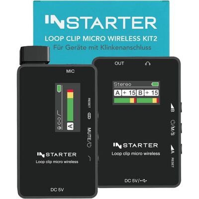 Wiltec - Loop Clip Micro Wireless Kit2 - 50 m Reichweite - 3.5mm TRS - Wireless-Mikrofon-Kit Wiltec - Loop Clip Micro Wireless Kit2 - 50 m Reichweite - 3.5mm TRS - Wireless-Mikrofon-Kit