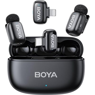Boya Mini 2-01 (Black) 1x RX USB-C + 1x RX Lightning + 2x TX, Mikrofon Boya Mini 2-01 (Black) 1x RX USB-C + 1x RX Lightning + 2x TX, Mikrofon