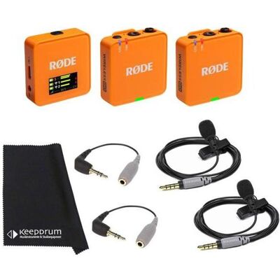 RØDE Wireless GO Gen 3 Orange mit 2x Smartlav und 2x SC3, Mikrofon RØDE Wireless GO Gen 3 Orange mit 2x Smartlav und 2x SC3, Mikrofon
