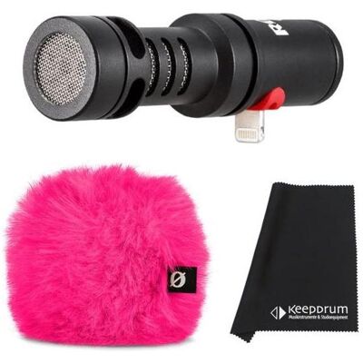 RØDE Videomic Me-L mit Windschutz Pink mit Tuch, Mikrofon RØDE Videomic Me-L mit Windschutz Pink mit Tuch, Mikrofon