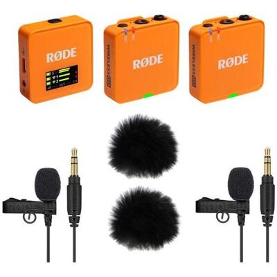 RØDE Wireless GO Gen 3 Orange mit 2x Lavalier GO und 2x WS05, Mikrofon RØDE Wireless GO Gen 3 Orange mit 2x Lavalier GO und 2x WS05, Mikrofon