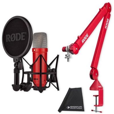 RØDE Mikrofon NT1 Signature Rot mit PSA1+ Gelenkarm Rot und Tuch, Mikrofon RØDE Mikrofon NT1 Signature Rot mit PSA1+ Gelenkarm Rot und Tuch, Mikrofon