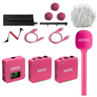 RØDE Mikrofon-Funksystem Wireless GO Gen 3 Interview Set Pink, Mikrofon RØDE Mikrofon-Funksystem Wireless GO Gen 3 Interview Set Pink, Mikrofon