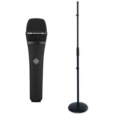 Telefunken Mikrofon M80 schwarz mit Mikrofonständer gerade, Mikrofon Telefunken Mikrofon M80 schwarz mit Mikrofonständer gerade, Mikrofon