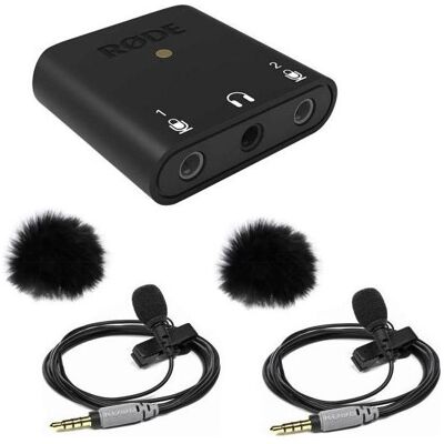 RØDE AI-Micro Interface mit 2x Smartlav+ mit 2x WS05 (3.5mm Klinke, USB), Audio Interface, Schwarz RØDE AI-Micro Interface mit 2x Smartlav+ mit 2x WS05 (3.5mm Klinke, USB), Audio Interface, Schwarz