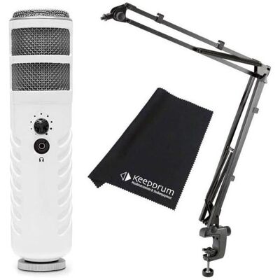 RØDE Podcaster mit K&M 23840 Mikrofonarm und Tuch, Mikrofon RØDE Podcaster mit K&M 23840 Mikrofonarm und Tuch, Mikrofon