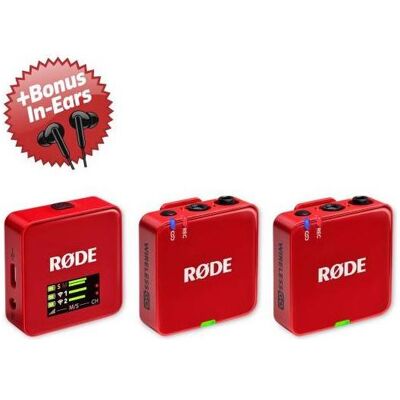RØDE Mikrofon-Funksystem Wireless GO Gen 3 Rot + Bonus In-Ear Kopfhörer, Mikrofon RØDE Mikrofon-Funksystem Wireless GO Gen 3 Rot + Bonus In-Ear Kopfhörer, Mikrofon