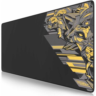 Titanwolf Gaming Mauspad XXL, glattes Stoffgewebe, Speed Mausmatte 900 x 400mm grosse Fläche, Vector Gelb (XXL), Mausmatte, Schwarz Titanwolf Gaming Mauspad XXL, glattes Stoffgewebe, Speed Mausmatte 900 x 400mm grosse Fläche, Vector Gelb (XXL), Mausmatte, Schwarz