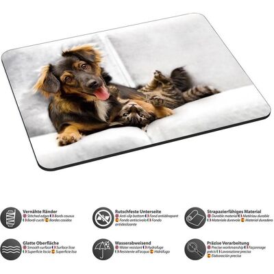Pedea Gaming Office Mauspad L cat and dog mit vernähten Rändern und rutschfester Unterseite, Mausmatte, Mehrfarbig Pedea Gaming Office Mauspad L cat and dog mit vernähten Rändern und rutschfester Unterseite, Mausmatte, Mehrfarbig