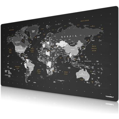 Titanwolf Gaming Mauspad, XXXL Speed Gaming Mausmatte, Mousepad Extragrosse Fläche von 1600 x 800mm, Weltkarte (XXL), Mausmatte, Grau, Schwarz, Weiss Titanwolf Gaming Mauspad, XXXL Speed Gaming Mausmatte, Mousepad Extragrosse Fläche von 1600 x 800mm, Weltkarte (XXL), Mausmatte, Grau, Schwarz, Weiss