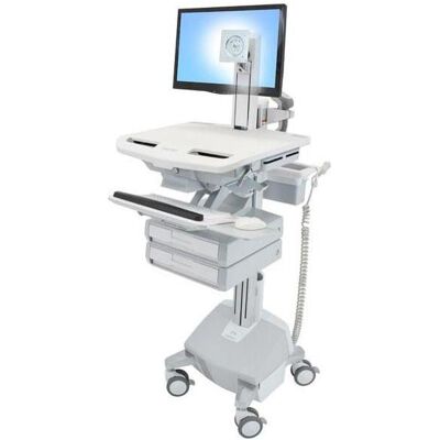 Ergotron Wagen für LCD-Display/Tastatur/Maus/CPU/Notebook/Barcodescanner - medizinisch -, Notebookwagen, Grau, Weiss, Silber Ergotron Wagen für LCD-Display/Tastatur/Maus/CPU/Notebook/Barcodescanner - medizinisch -, Notebookwagen, Grau, Weiss, Silber