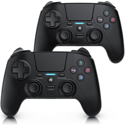CSL 2x Controller Bluetooth Playstation 4, 13 Tasten, Akku Analogsticks, Touchpad, Dual Vibration (PC, PS4, PS4 Pro), Gaming Controller, Schwarz CSL 2x Controller Bluetooth Playstation 4, 13 Tasten, Akku Analogsticks, Touchpad, Dual Vibration (PC, PS4, PS4 Pro), Gaming Controller, Schwarz