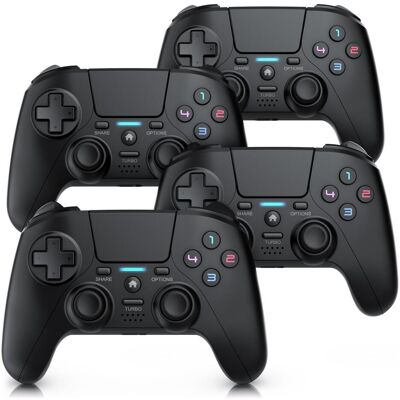 CSL 4x Controller Bluetooth Playstation 4, 13 Tasten, Akku Analogsticks, Touchpad, Dual Vibration (PC, PS4, PS4 Pro), Gaming Controller, Schwarz CSL 4x Controller Bluetooth Playstation 4, 13 Tasten, Akku Analogsticks, Touchpad, Dual Vibration (PC, PS4, PS4 Pro), Gaming Controller, Schwarz